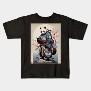 Samurai panda in ancient japan Kids T-Shirt